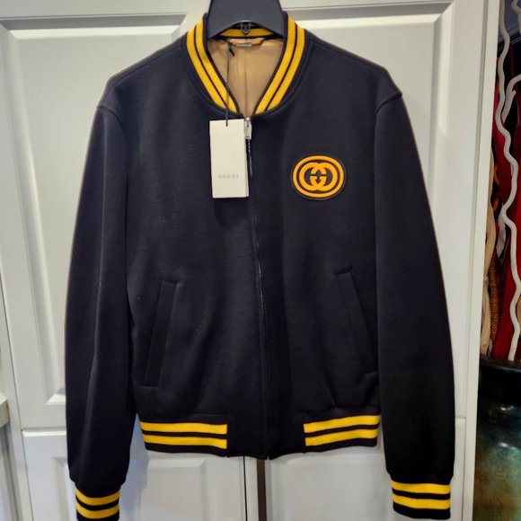GUCCI Logo-Patch Bomber Jacket - Picture 1 of 14